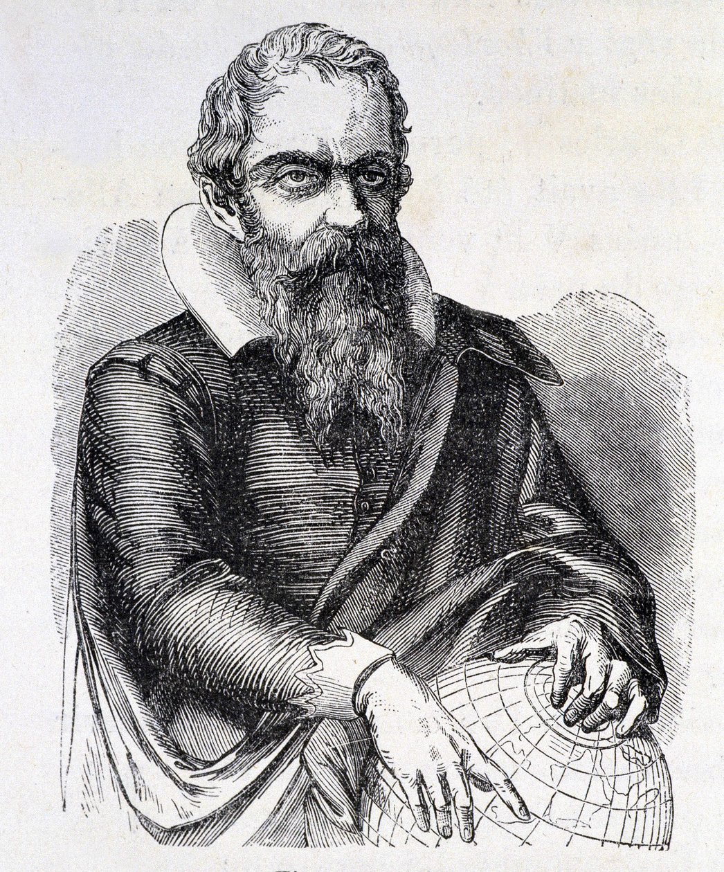 Porträt von Galileo Galilei genannt Galileo (1564 - 1642), Gravur 19. Jahrhundert von Unknown artist