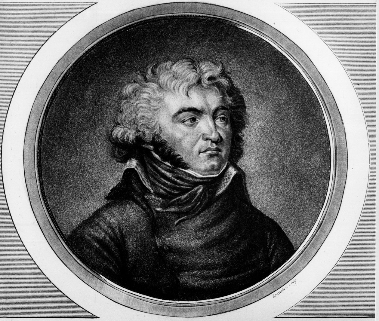 Porträt von General Jean Baptiste Kléber. Gravur in 