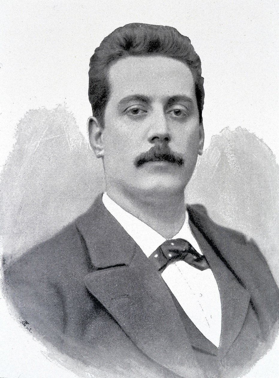 Porträt von Giacomo Puccini, italienischer Komponist (1858-1924), Gravur des 19. Jahrhunderts von Unknown artist