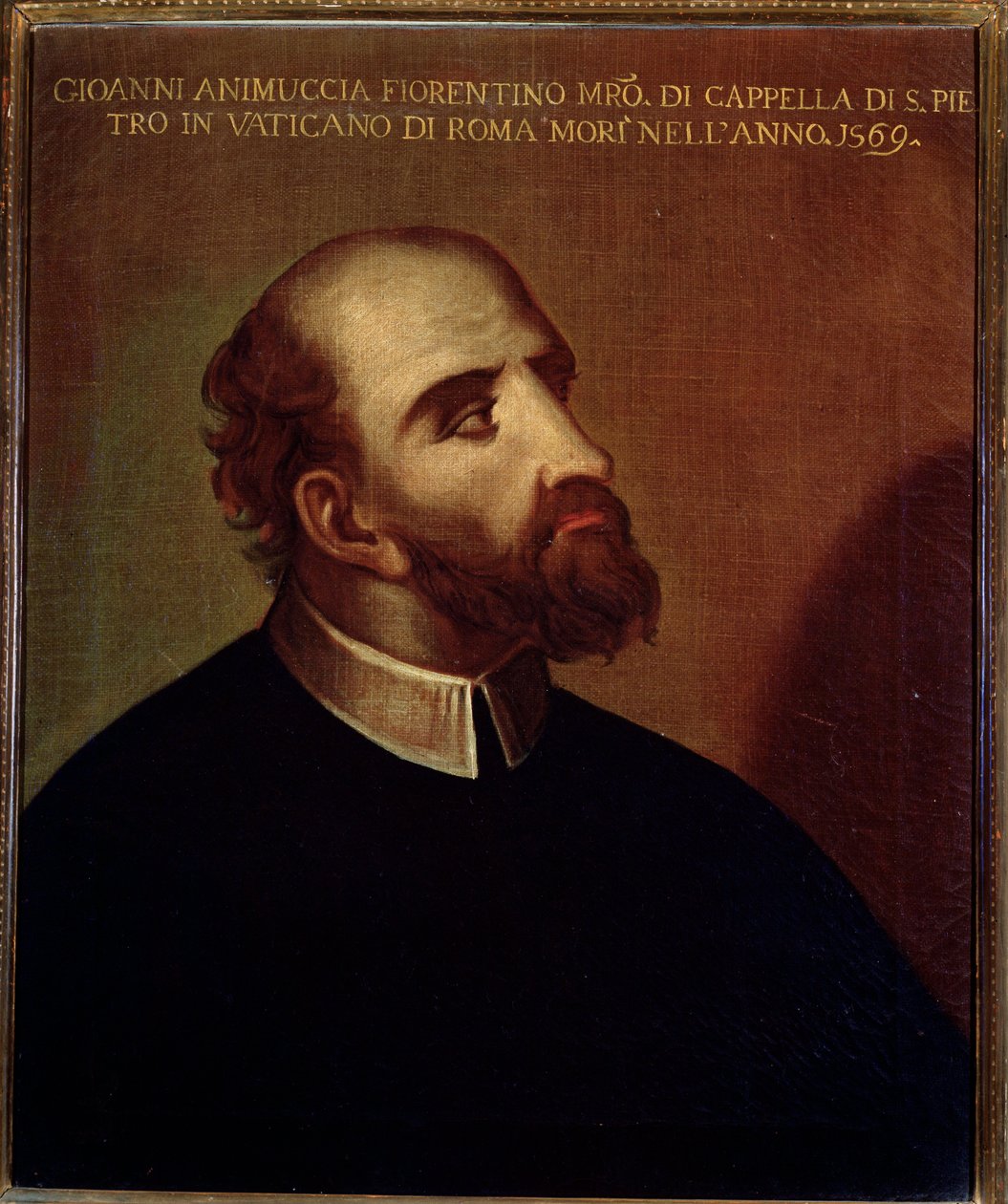 Porträt von Giovanni Animuccia (1514 ca-1571) italienischer Komponist Anonymes Gemälde. 16. Jahrhundert Bologna Civico museo Bibliografico von Unknown artist