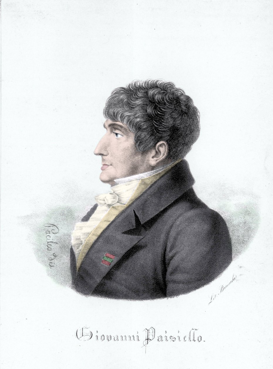 Porträt von Giovanni Paisiello (1740-1816), italienischer Komponist. Gravur aus dem 19. Jahrhundert von Unknown artist