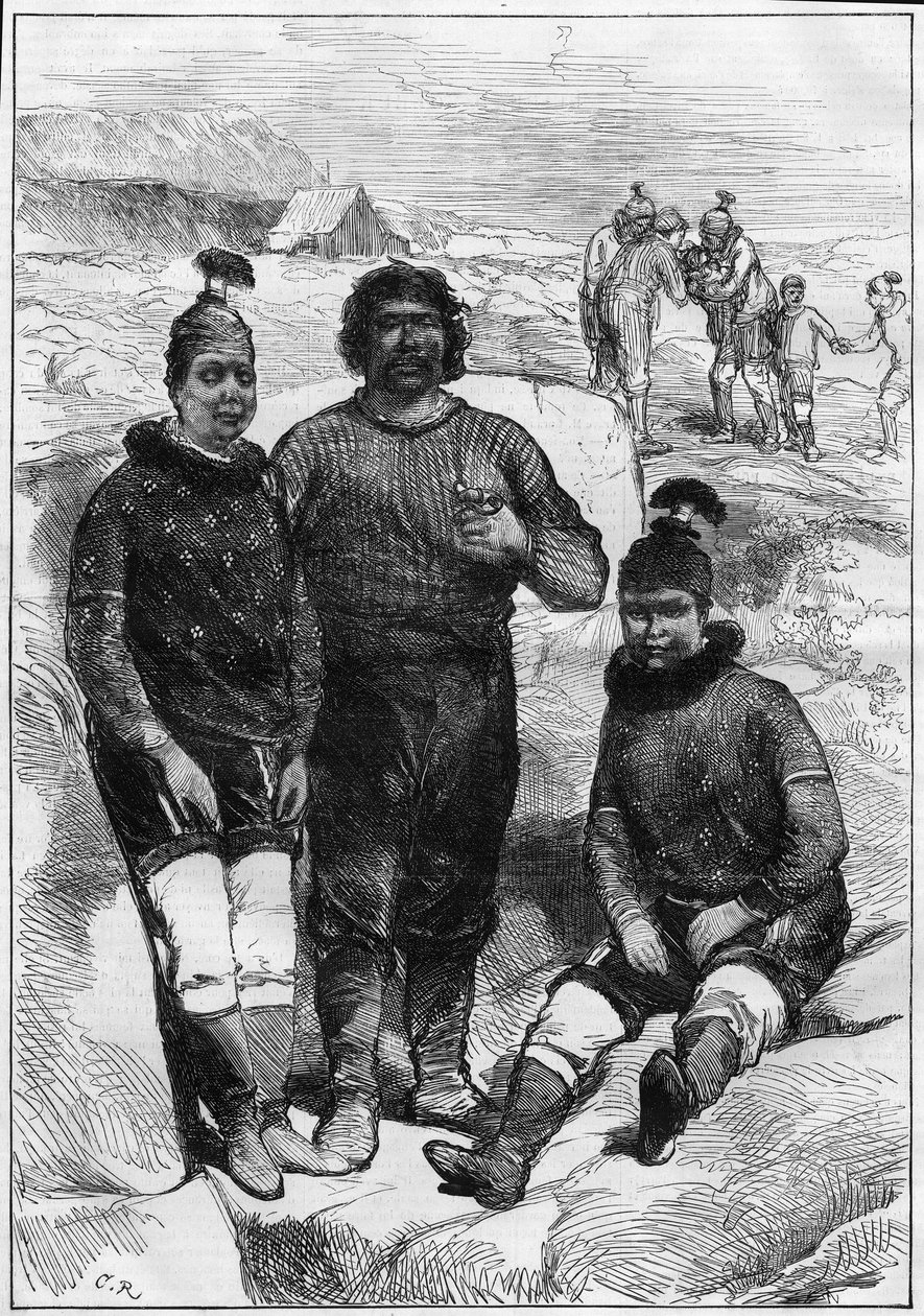 Porträt eines Grönländers (Eskimo) von Godhaven (Lievly Hafen) auf der Disco-Insel von Unknown artist