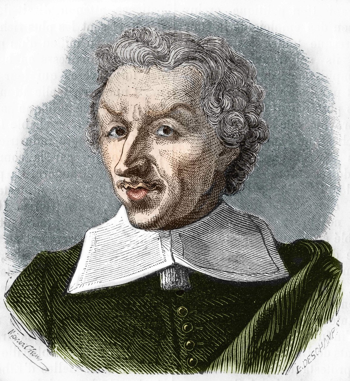 Porträt von Gui (Guy) Patin. Französischer Arzt und Schriftsteller (1601-1672). Gravur von 1866. von Unknown artist