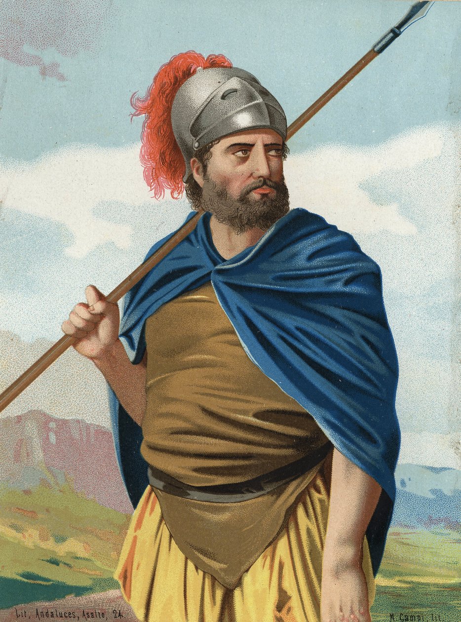 Porträt von Hannibal, karthagischer Feldherr (247 v. Chr. - 183 v. Chr.). Nach „Hombres y Mujeres celebres“. Barcelona 1877 von Unknown artist