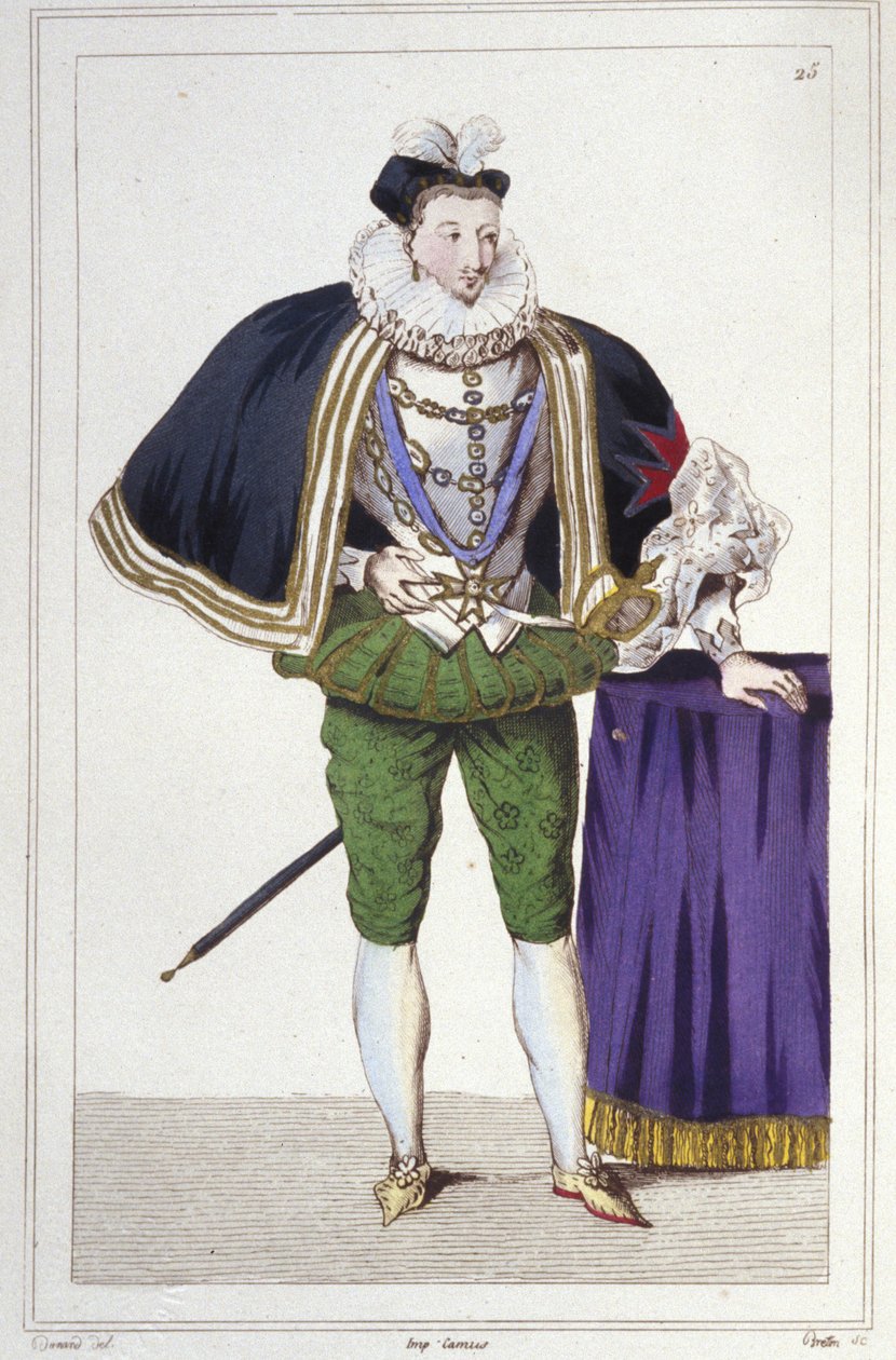 Porträt von Heinrich III. (1551 - 1589), König von Frankreich (Gravur 1830) von Unknown artist