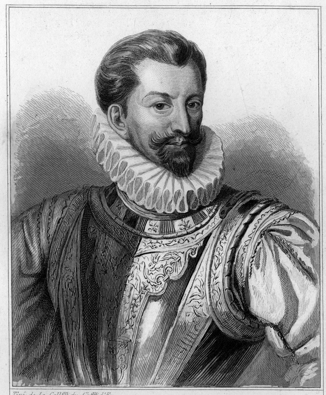 Porträt von Heinrich I. von Lothringen, 3. Herzog von Guise, genannt le Balafré (1550-1588) - in „Geschichte der Franzosen“ von Lavallée, Gravur, undatiert von Unknown artist