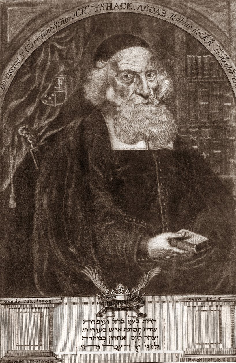 Porträt von Isaac Aboab da Fonseca (1605-1693) - Isaak Aboab Foonseca - Rabbi, Gelehrter, Kabbalist und Schriftsteller von Unknown artist