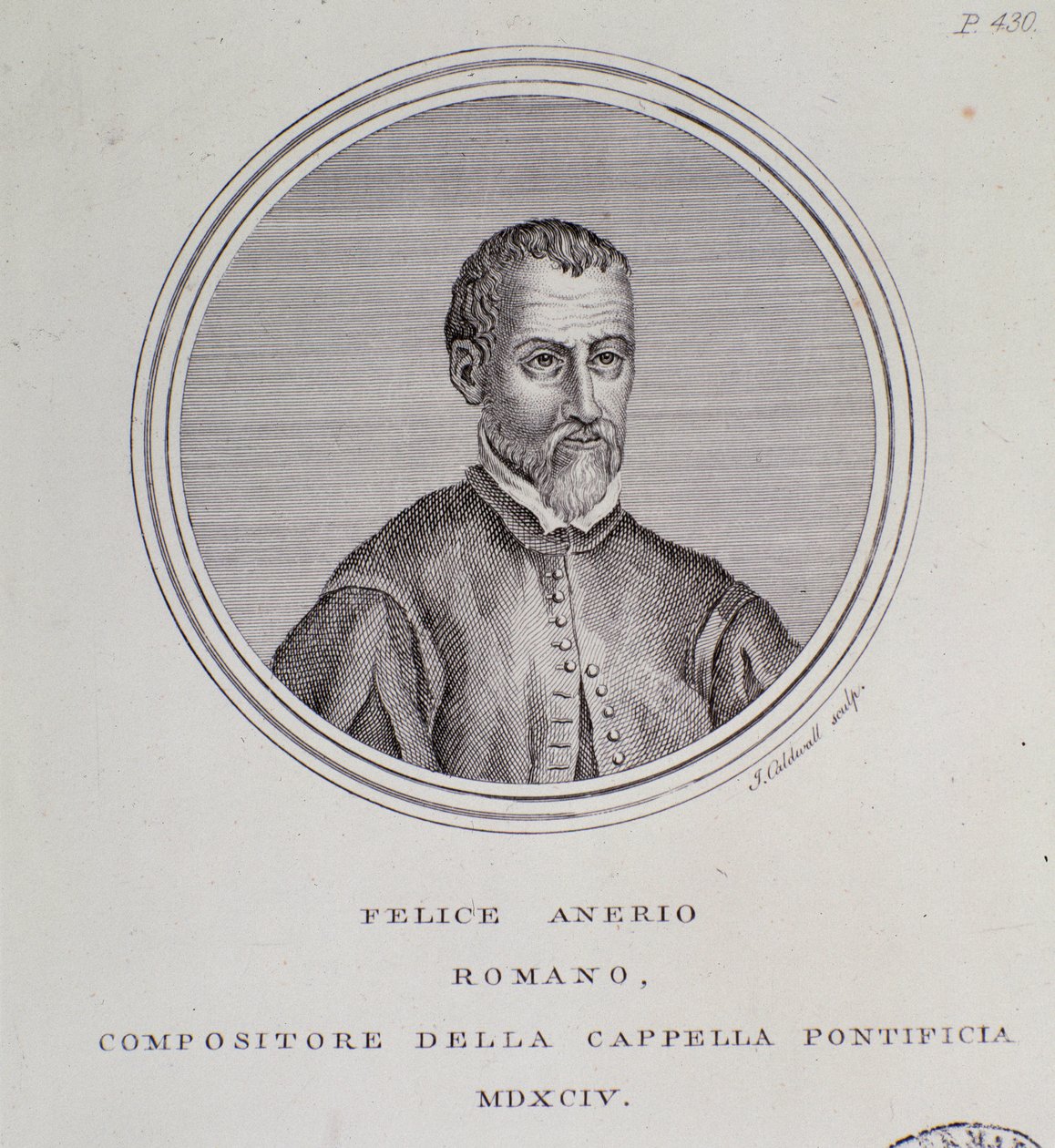 Porträt des italienischen Komponisten Felice Anerio von Unknown artist