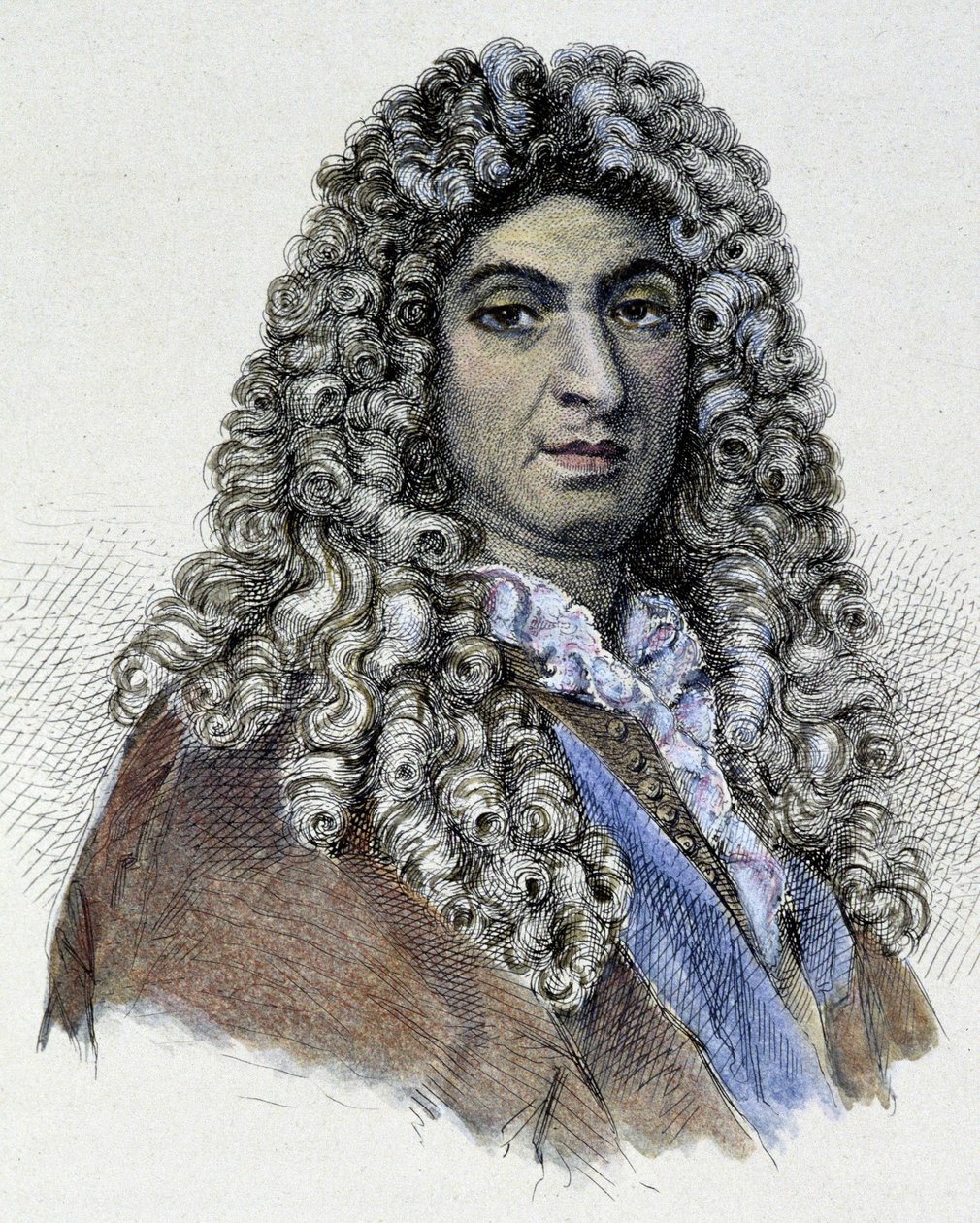 Porträt von Jean Baptiste Lully (Giovanni Battista Lulli) (1632-1687) - Gravur von Unknown artist