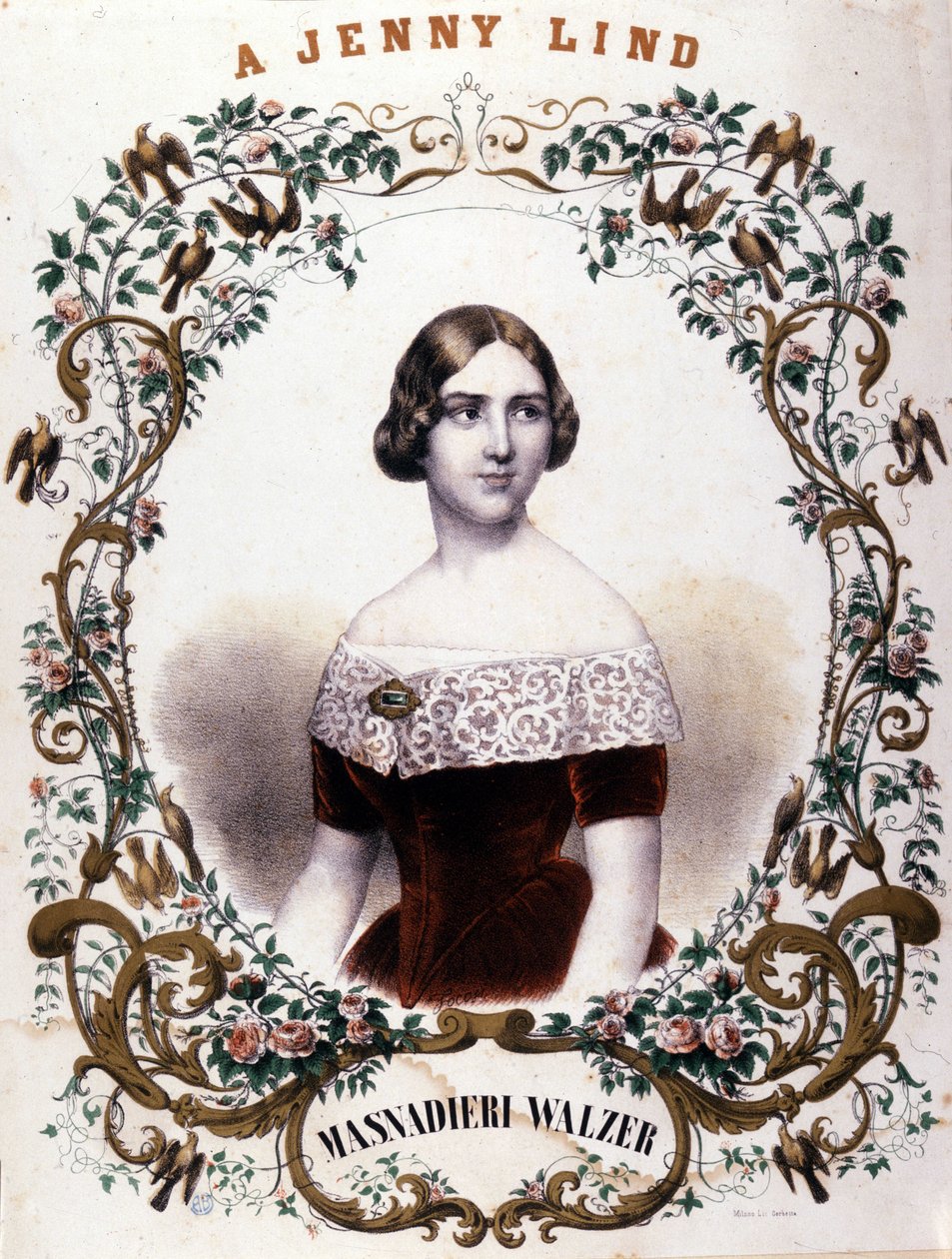 Porträt von Jenny Lind (1820-1887), schwedische Sängerin von Unknown artist