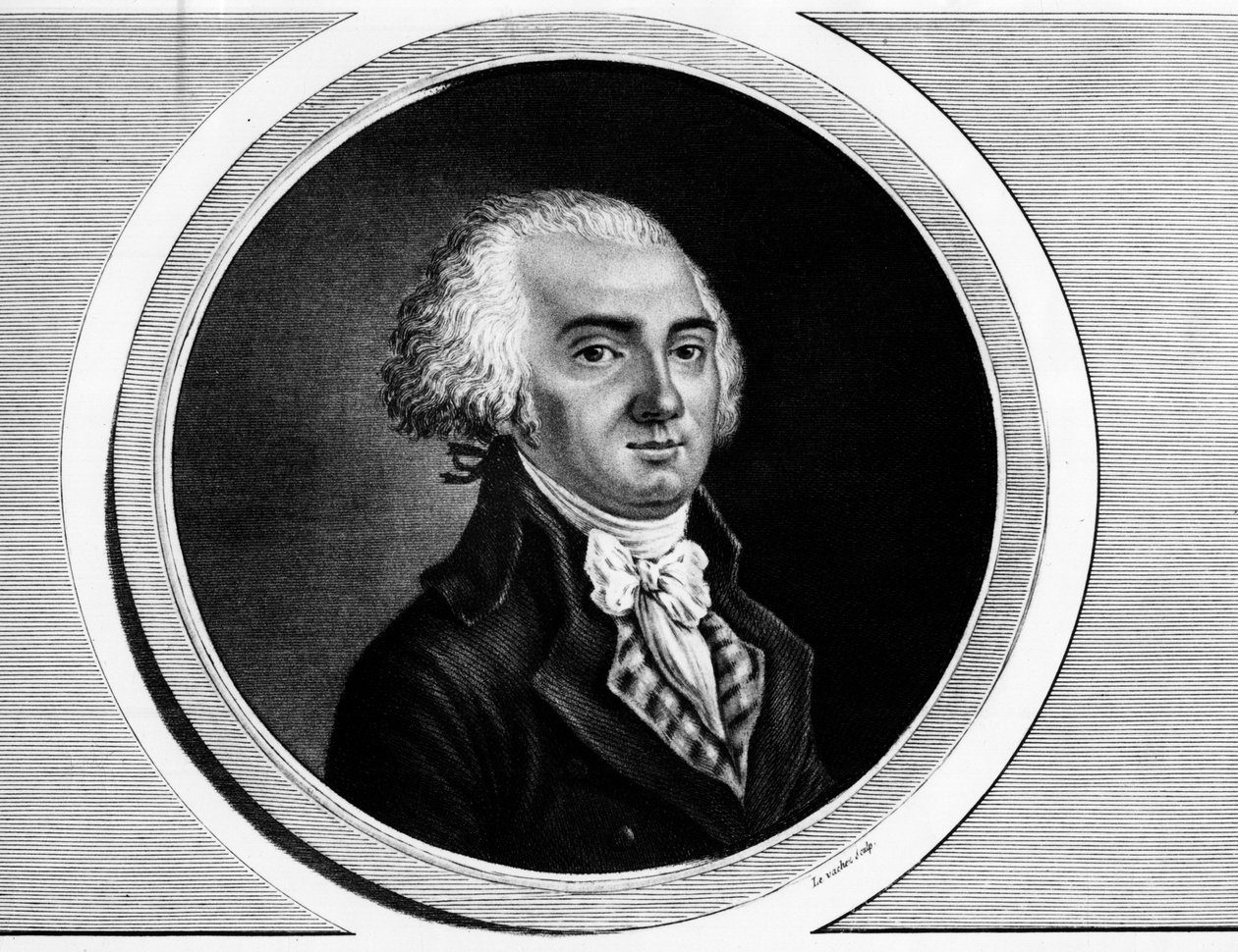 Porträt von Jerome Petion de Villeneuve (1759-1793), Präsident der Konvention und Mitglied der Generalstände. Gravur in „Komplette Sammlung historischer Gemälde der Französischen Revolution, in drei Bänden.“ 1804. von Unknown artist
