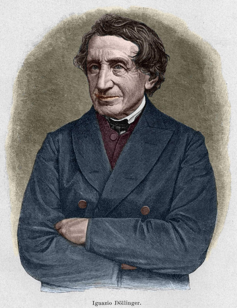 Porträt von Johann Joseph Ignaz von Döllinger (1799 - 1890), deutscher Priester und Professor der Kirchengeschichte. Gravur des 19. Jahrhunderts von Unknown artist