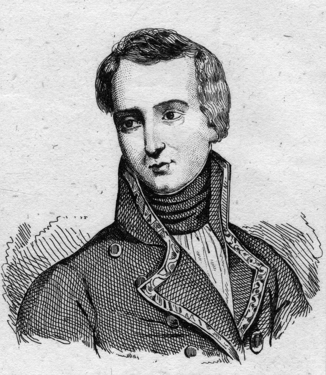 Porträt von José Rebolledo de Palafox (Palafox y Melci) (1776-1847), ein spanischer Soldat, der während der Belagerung von Saragossa (1808) kämpfte. Gravur des 19. Jahrhunderts. von Unknown artist