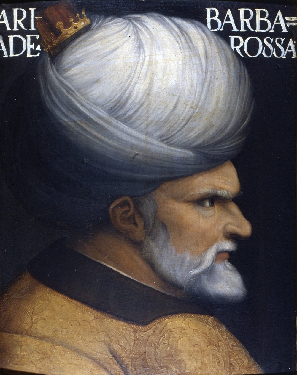 Porträt von Khayr Al-Din Barbarossa (1476-1546), Gründer mit seinem Bruder der Regentschaft von Algier von Unknown artist
