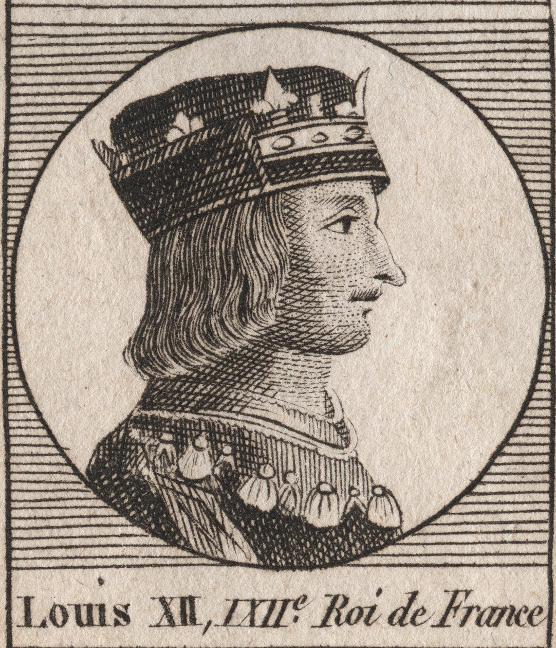 Porträt von Ludwig XII. von Frankreich (1462-1515), König von Frankreich - Gravur aus „Instruction sur l