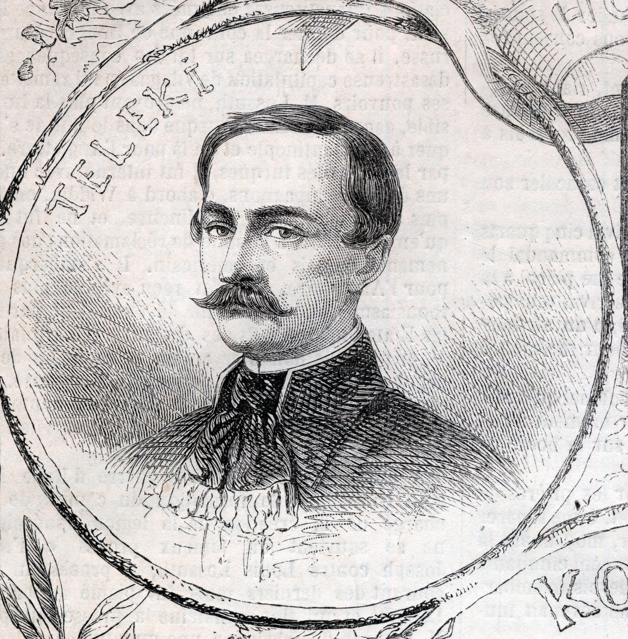 Porträt von László Teleki (1811-1861), ungarischer Schriftsteller und Politiker - Gravur in „The Illustrous World“ von Unknown artist