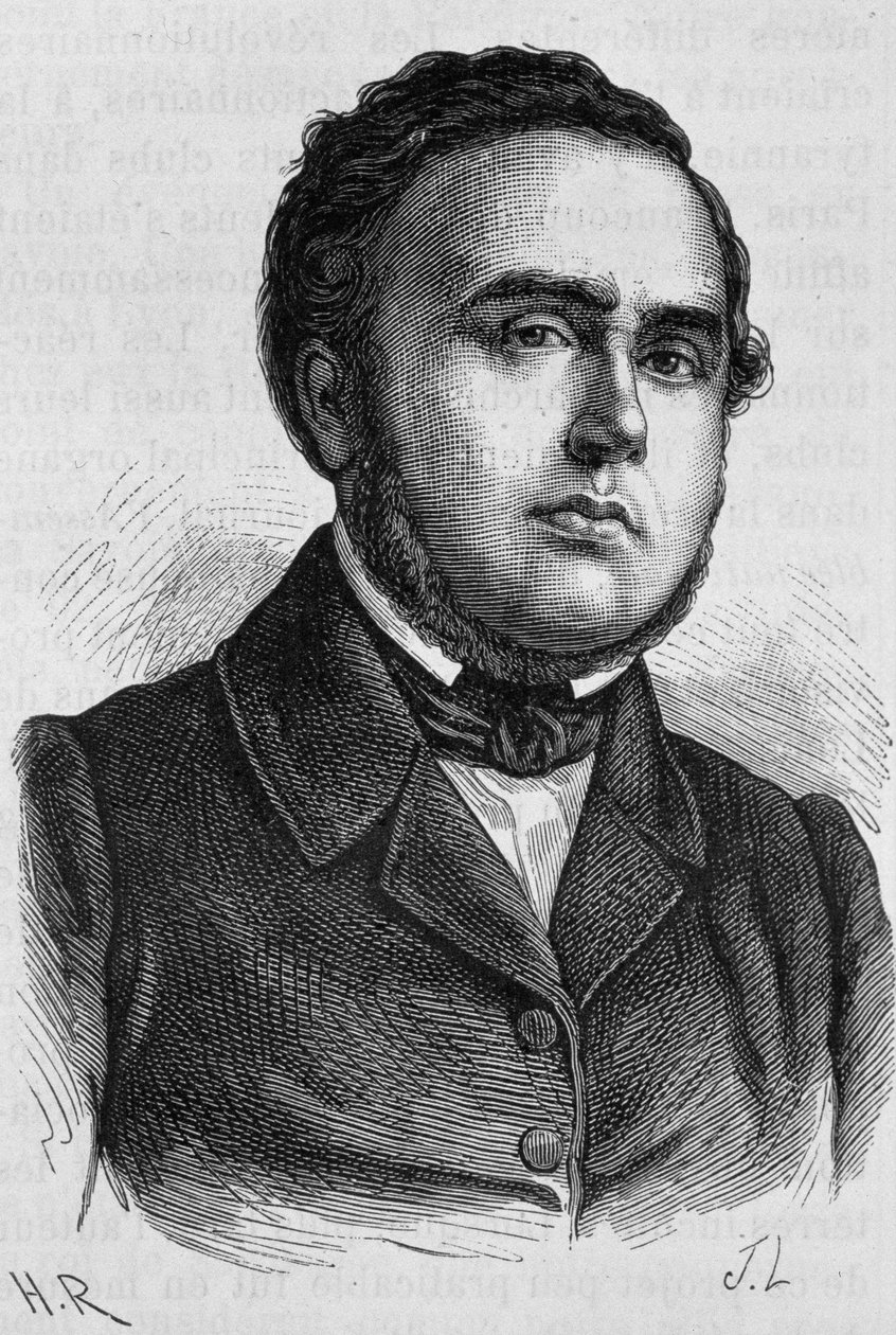 Porträt von Ledru-Rollin (1807 - 1874). Gravur aus dem späten 19. Jahrhundert in „Histoire de France“ von H. Martin. von Unknown artist