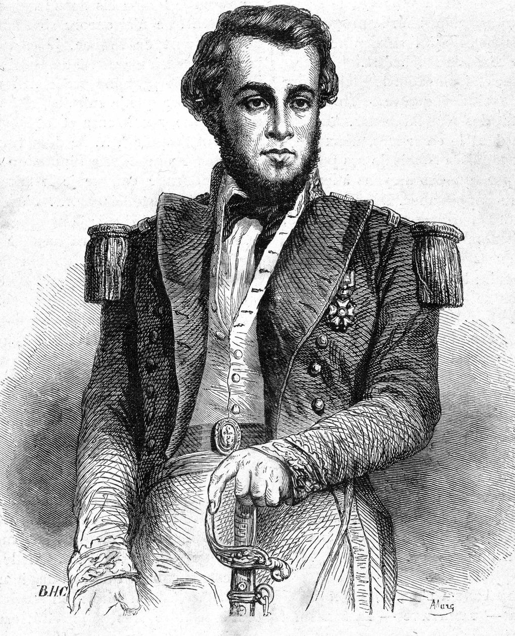 Porträt von Leutnant Bellot (1826-1853) - in „Les Contemporains“, n.d. Ende 19. Jahrhundert von Unknown artist