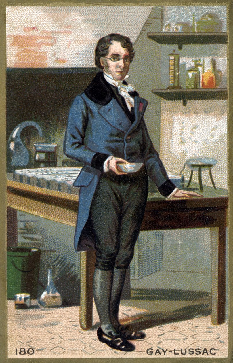 Porträt von Louis-Joseph Gay-Lussac (1778 - 1850), französischer Physiker und Chemiker. Chromolithographie des 19. Jahrhunderts von Unknown artist