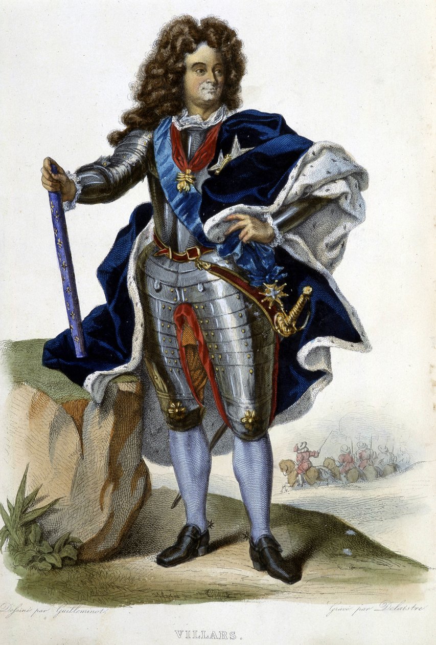 Porträt von Louis Claude Hector, Herzog von Villars, Marschall von Frankreich (1653-1734) - in „Le Plutarque français“, ed. Langlois, Paris von Unknown artist