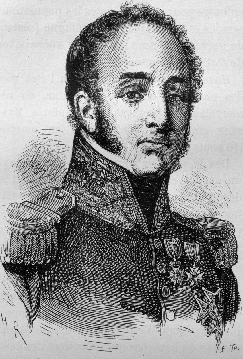 Porträt von Louis Gabriel Suchet (1770-1826). Gravur des späten 19. Jahrhunderts in „Histoire de France“ von H. Martin von Unknown artist