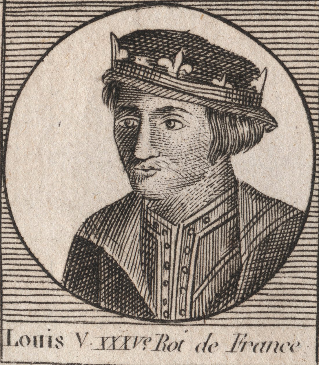 Porträt von Ludwig V. dem Faulen (967-987), König von Frankreich - Ludwig V. der Faule (967-987) - Gravur aus „Unterricht über die Geschichte Frankreichs“ von Charles Constant Le Tellier 1821 von Unknown artist