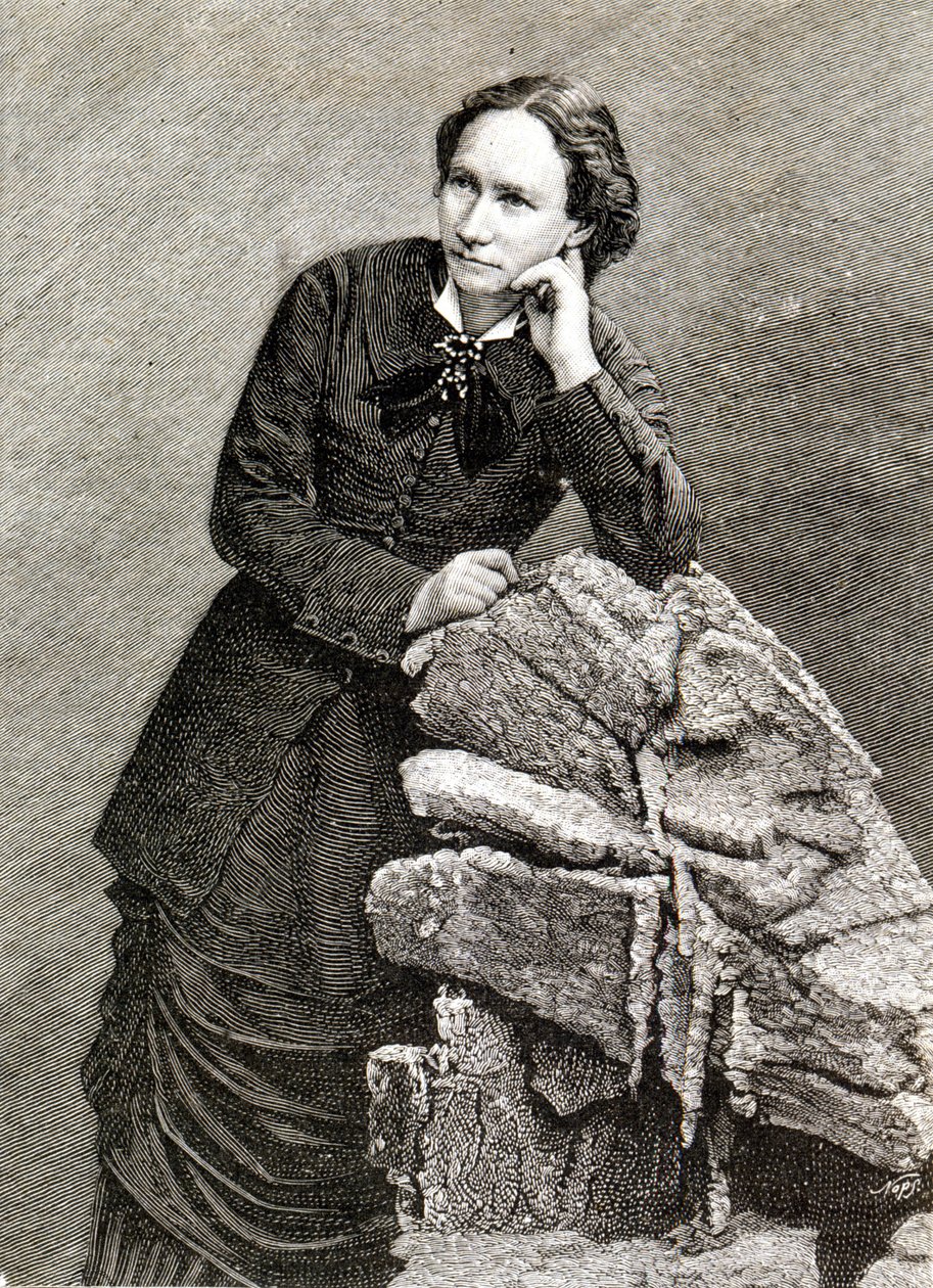 Porträt von Louise Michel (1830 - 1905) während ihrer Deportation nach Nouméa, Neukaledonien. 1873-1880. Gravur von Unknown artist
