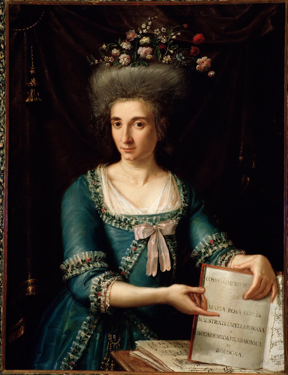 Porträt von Maria Rosa Coccia (1759-1833) italienische Cembalistin und Komponistin Anonymes Gemälde. Um 1800. Bologna, civico museo bibliografico von Unknown artist