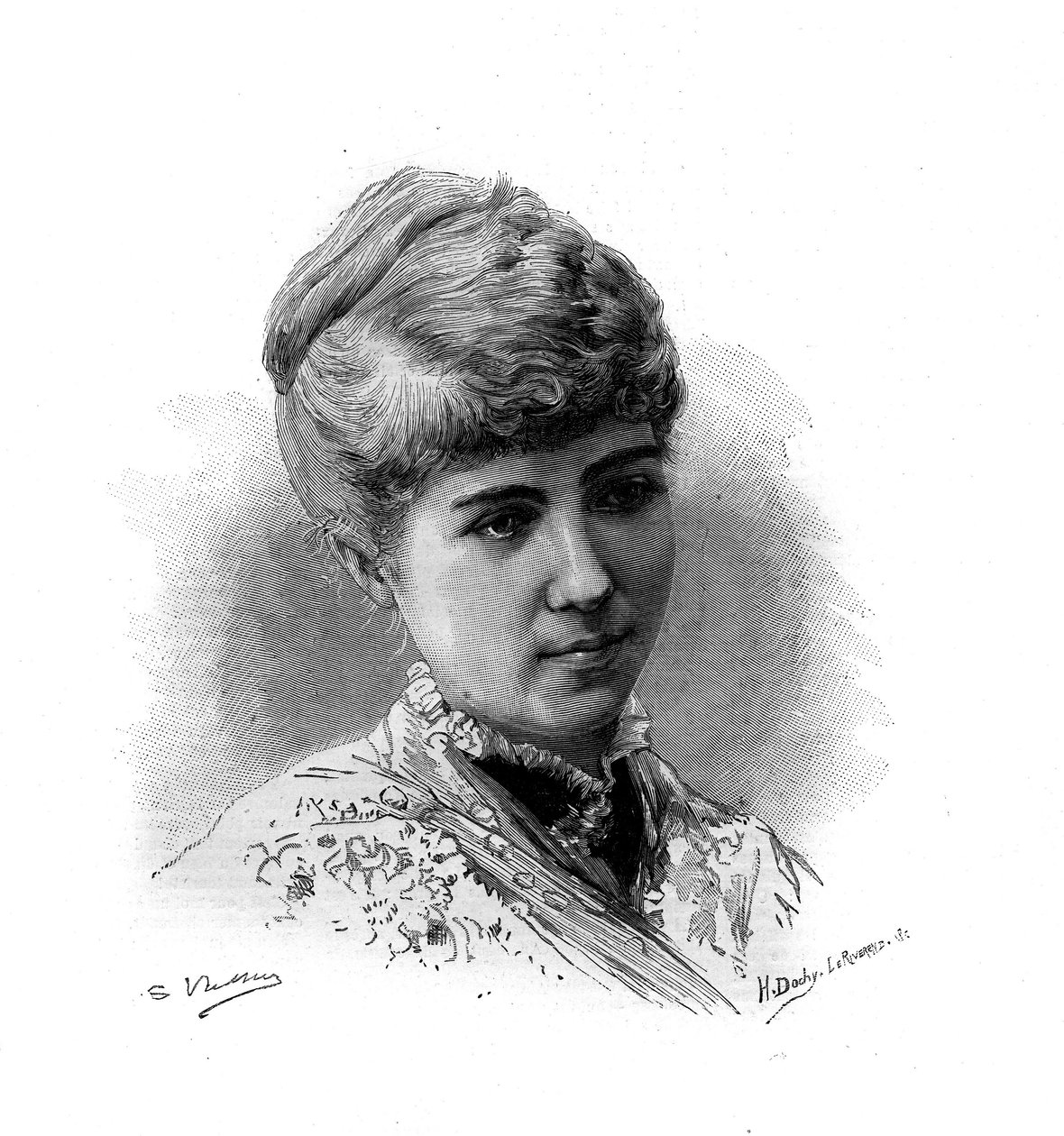 Porträt von Marie Van Zandt (1858-1919), französische Sängerin niederländischer Herkunft. Gravur in Le Monde Illustré 1883. Private Sammlung von Unknown artist
