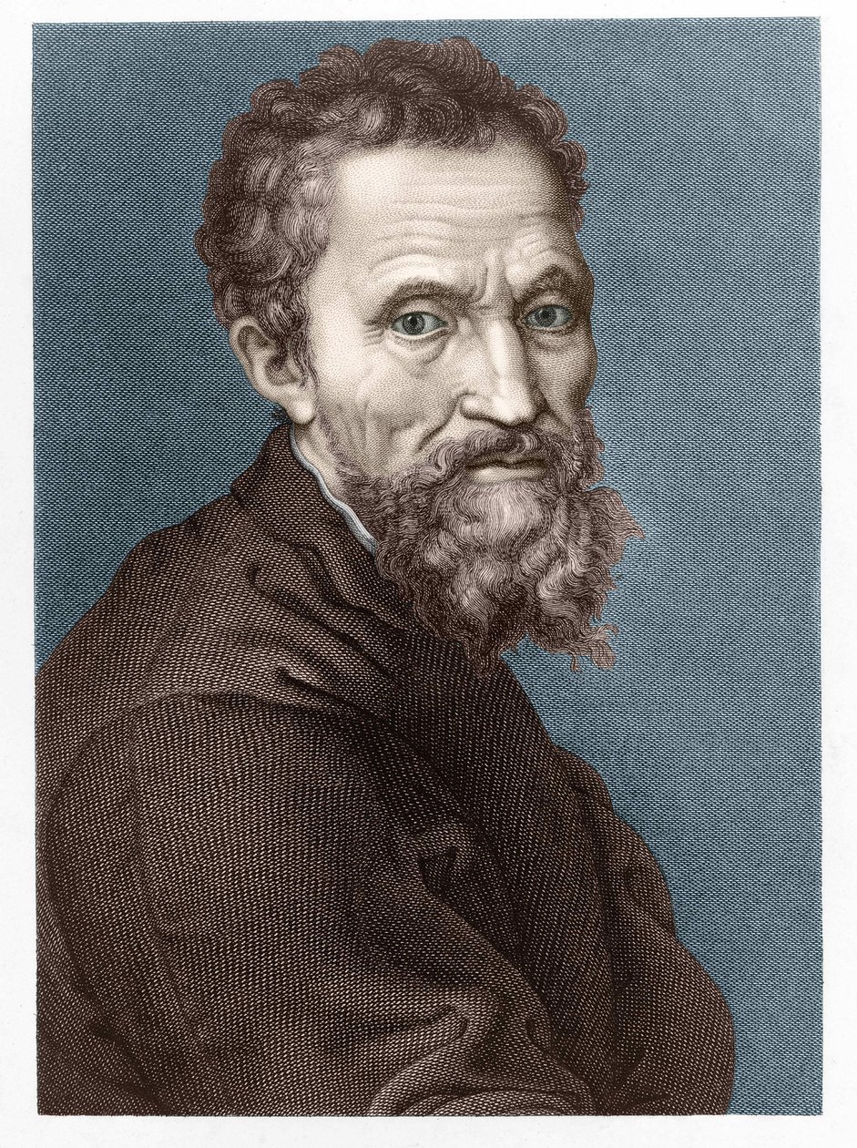 Porträt von Michelangelo Buonarroti genannt Michelangelo (Michelangelo oder Michel Ange). von Unknown artist