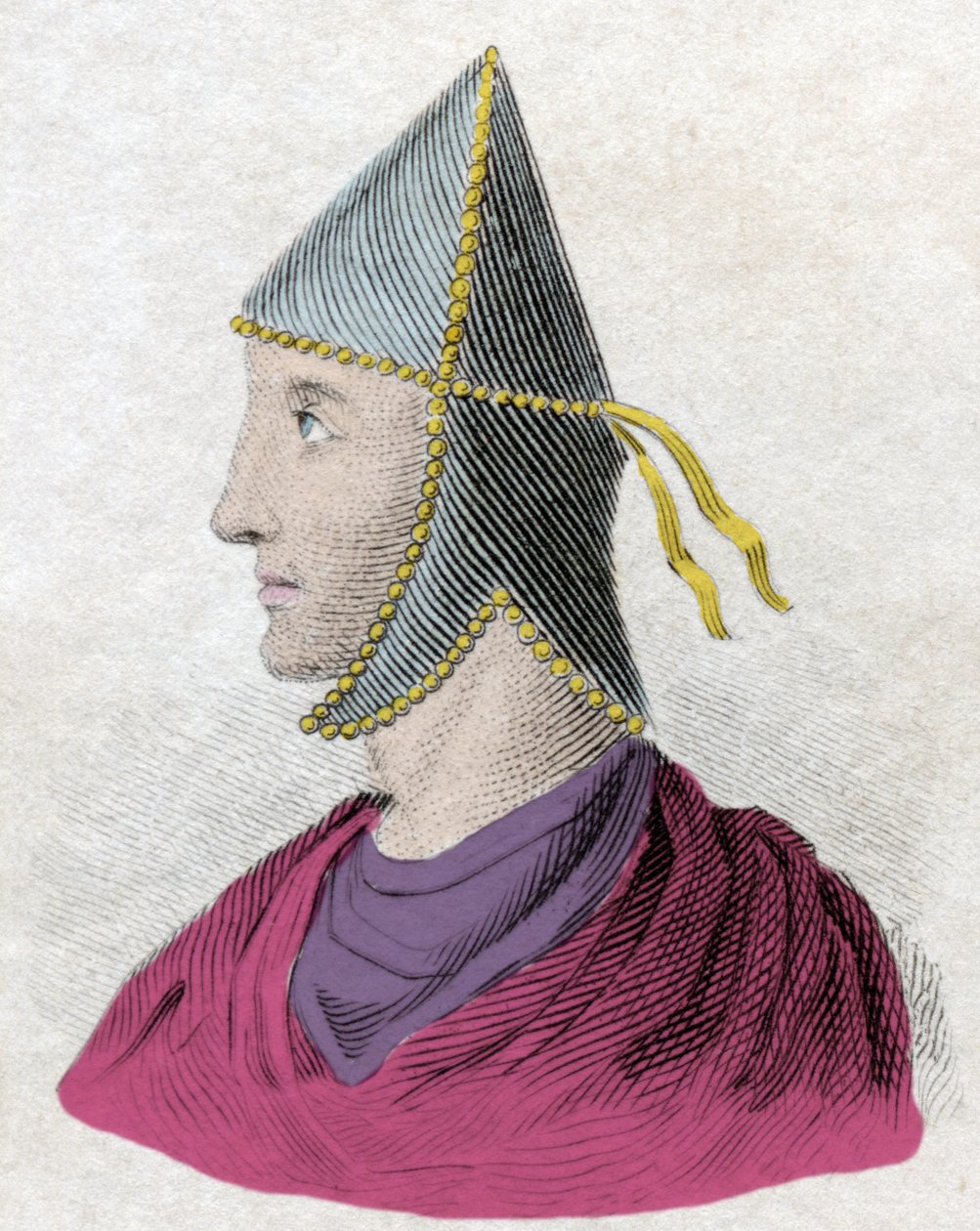 Porträt von Mithridates VI. Eupator, genannt der Große (ca. 132-63 v. Chr.), König von Pontus. Gravur des 19. Jahrhunderts von Unknown artist