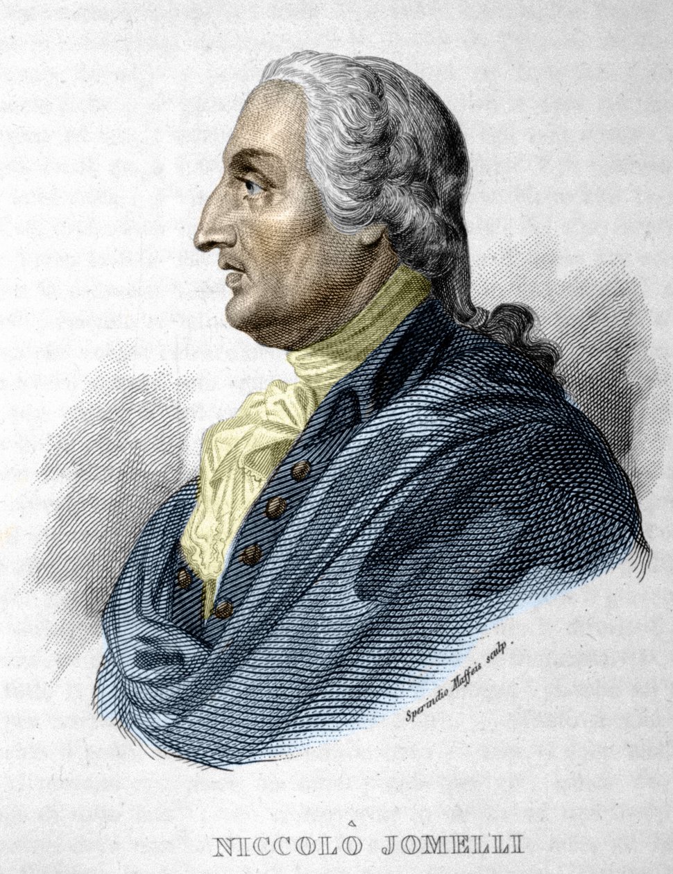 Porträt von Niccolò Jommelli, italienischer Komponist, 10. September 1714 (Aversa) - 25. August 1774 (Neapel) (Stich 19. Jahrhundert) von Unknown artist