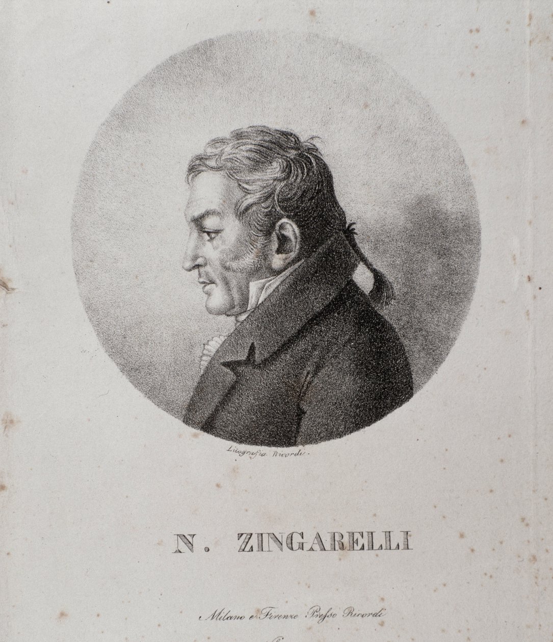 Porträt von Nicola Antonio Zingarelli (Stich) von Unknown artist