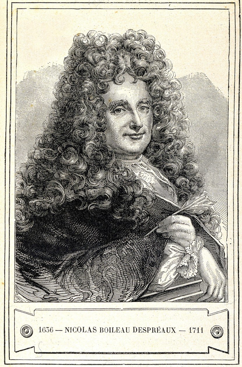 Porträt von Nicolas Boileau Despréaux (1636 - 1711), Gravur 19. Jahrhundert von Unknown artist