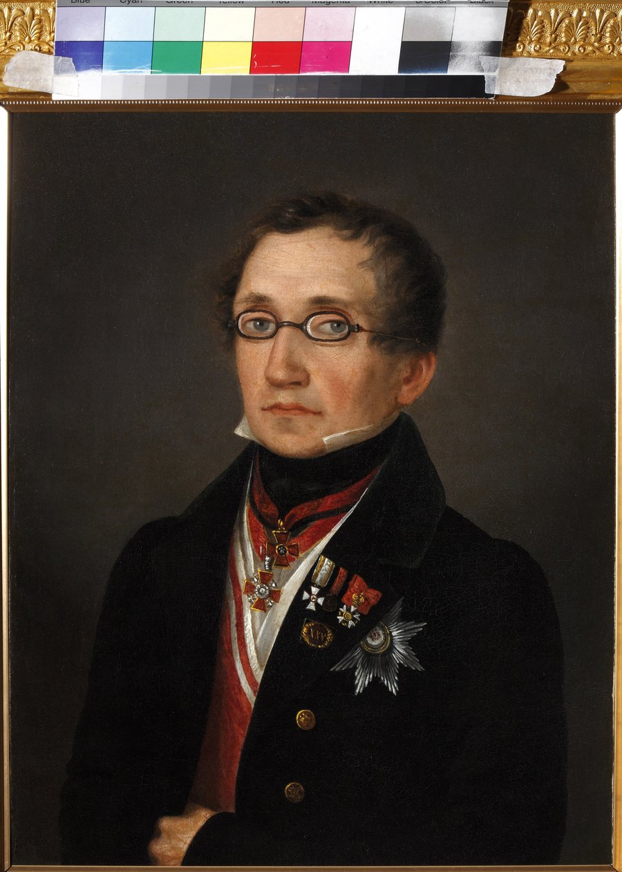 Porträt von Nikolai Fyodorovich Smirnoy (1790-1851), Anonym. Öl auf Leinwand, frühe 1820er Jahre, Staatliches Museum von A.S. Puschkin, Moskau von Unknown artist