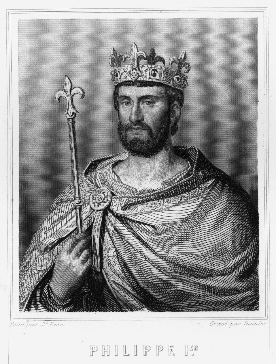 Porträt von Philipp I. (1060 - 1108), König von Frankreich - in „Histoire des Français“ von Lavallée, Gravur, undatiert. von Unknown artist