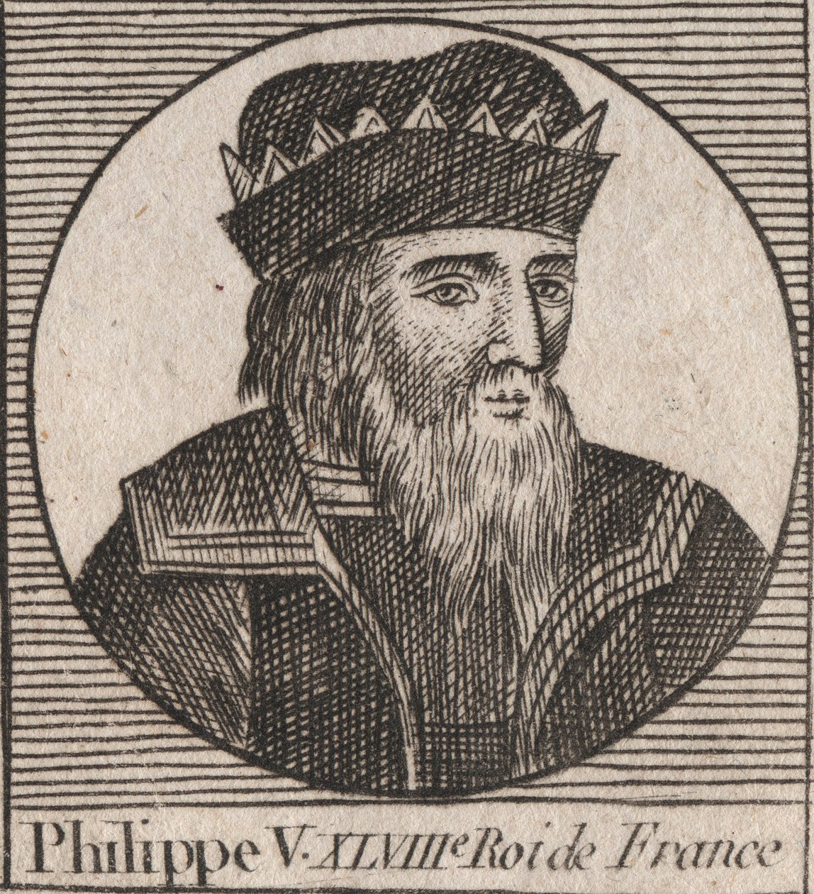 Porträt von Philipp V. der Lange (1294 - 1322), König von Frankreich - Gravur aus „Instruction sur l