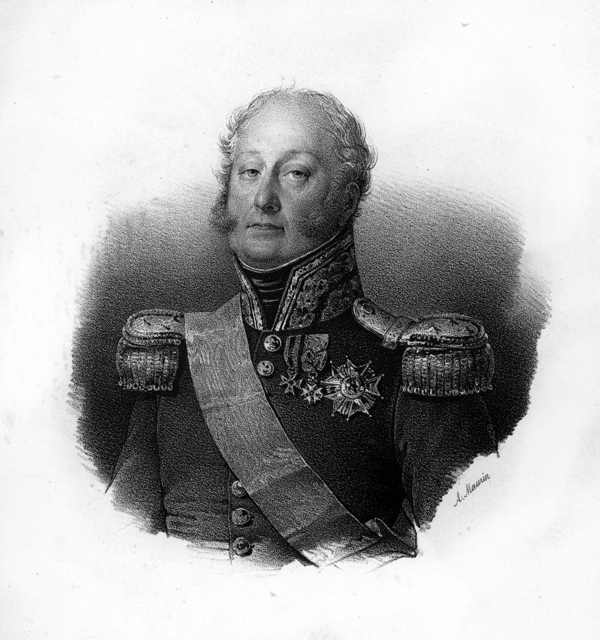 Porträt von Pierre Claude, Graf Pajot, genannt Pajol (1772-1844), französischer General, Radierung des 19. Jahrhunderts von Unknown artist