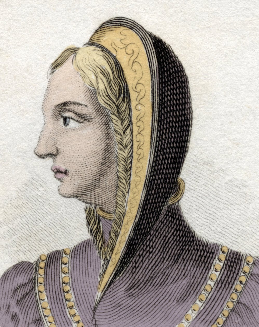 Porträt von Königin Isabella von Kastilien (Isabella I. die Katholische) (1451-1504). Gravur des 19. Jahrhunderts von Unknown artist