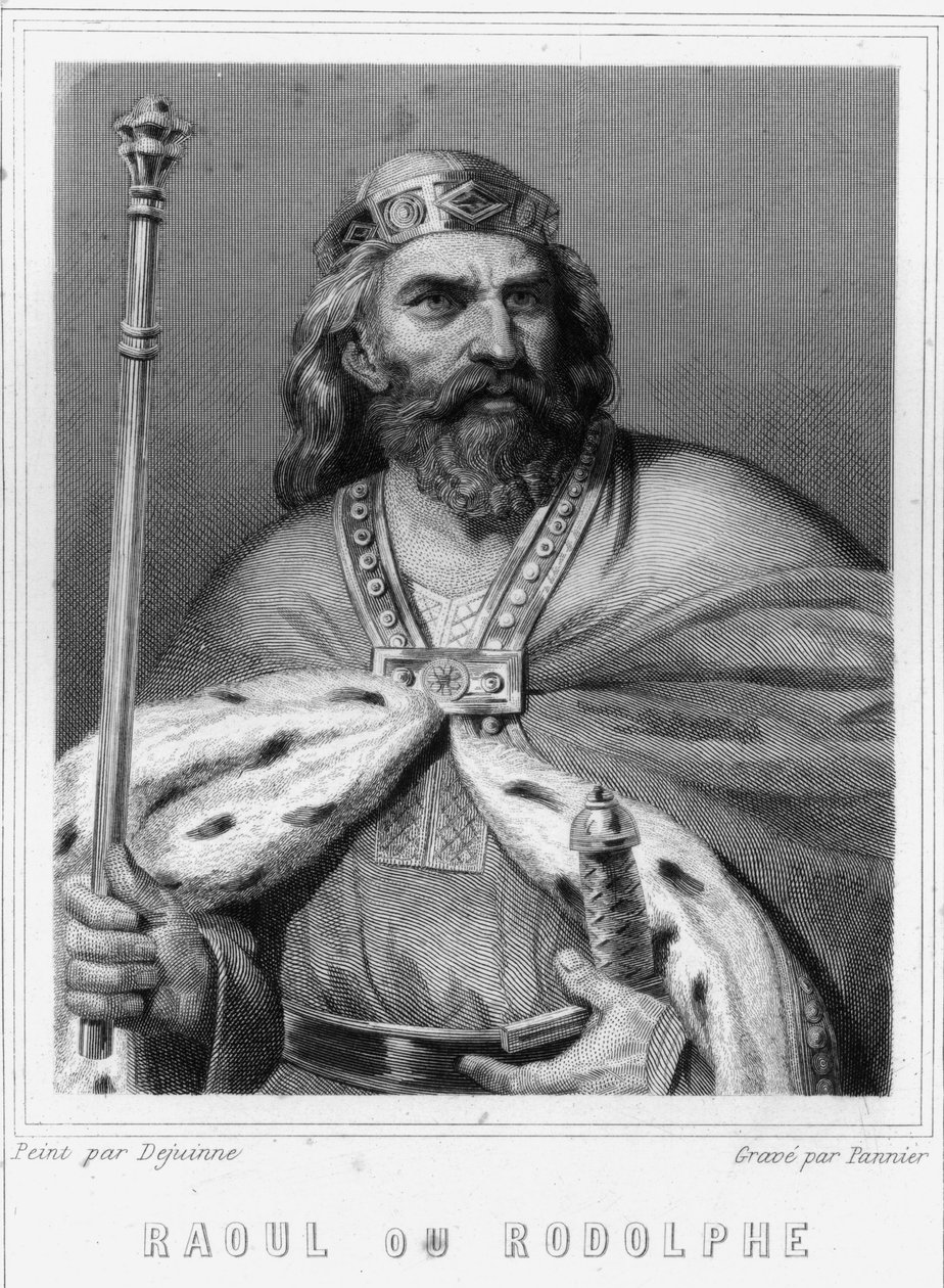 Porträt von Raoul oder Rudolf von Burgund (? - 936), Herzog von Burgund und König von Frankreich - in „Histoire des Français“ von Lavallée, Gravur, undatiert. von Unknown artist