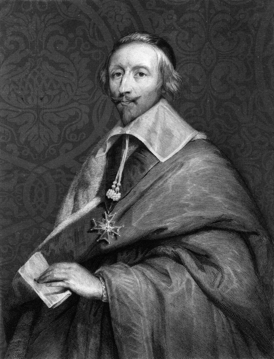 Porträt von Richelieu (1585 - 1642) - in „Histoire des Français“ von Lavallée, Gravur von Unknown artist