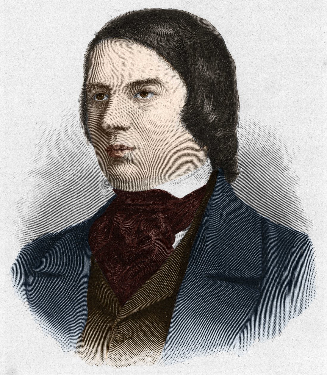 Porträt von Robert Schumann (1810-1856), deutscher Komponist. Basierend auf einer Zeichnung von Mengel. von Unknown artist