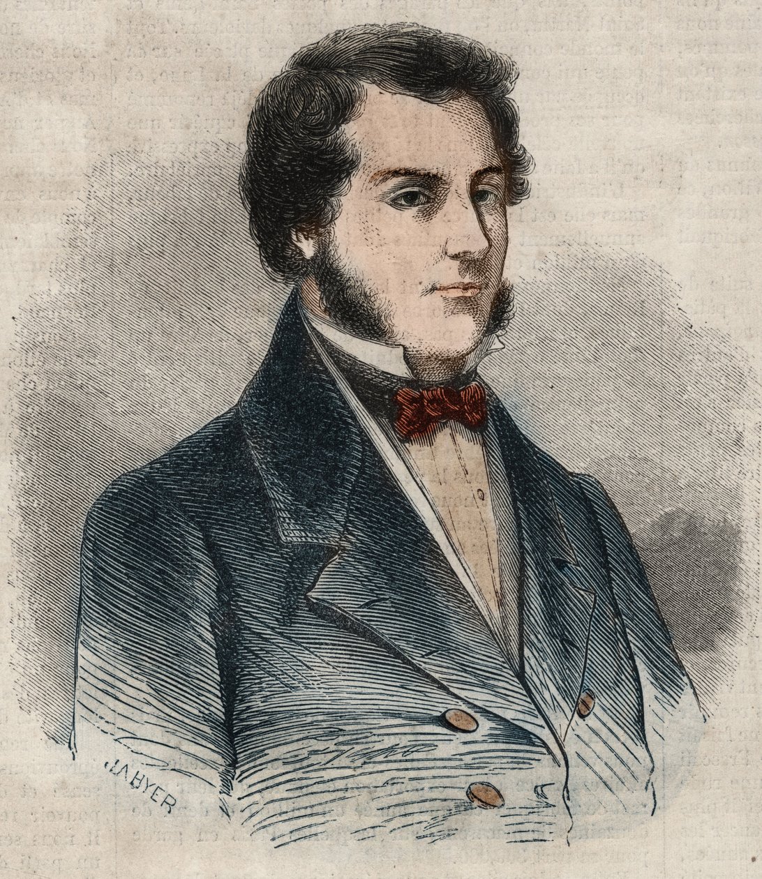 Porträt von Sir James Brooke, bekannt als der Rajah von Sarawak (1803-1868), britischer Abenteurer und erster weißer Rajah von Sarawak. Gravur in „Le Monde illustré“ von 1857. Private Sammlung. von Unknown artist