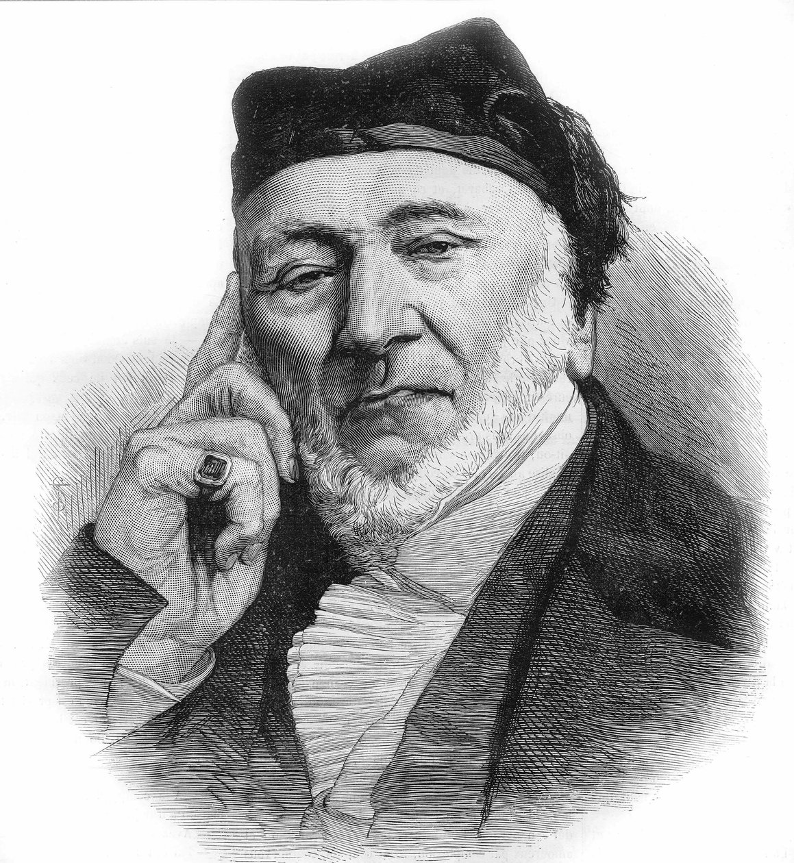 Porträt von Sir Moses Montefiore (1784-1885), englischer Bankier und Philanthrop italienischer Herkunft. Gravur von 1885 von Unknown artist
