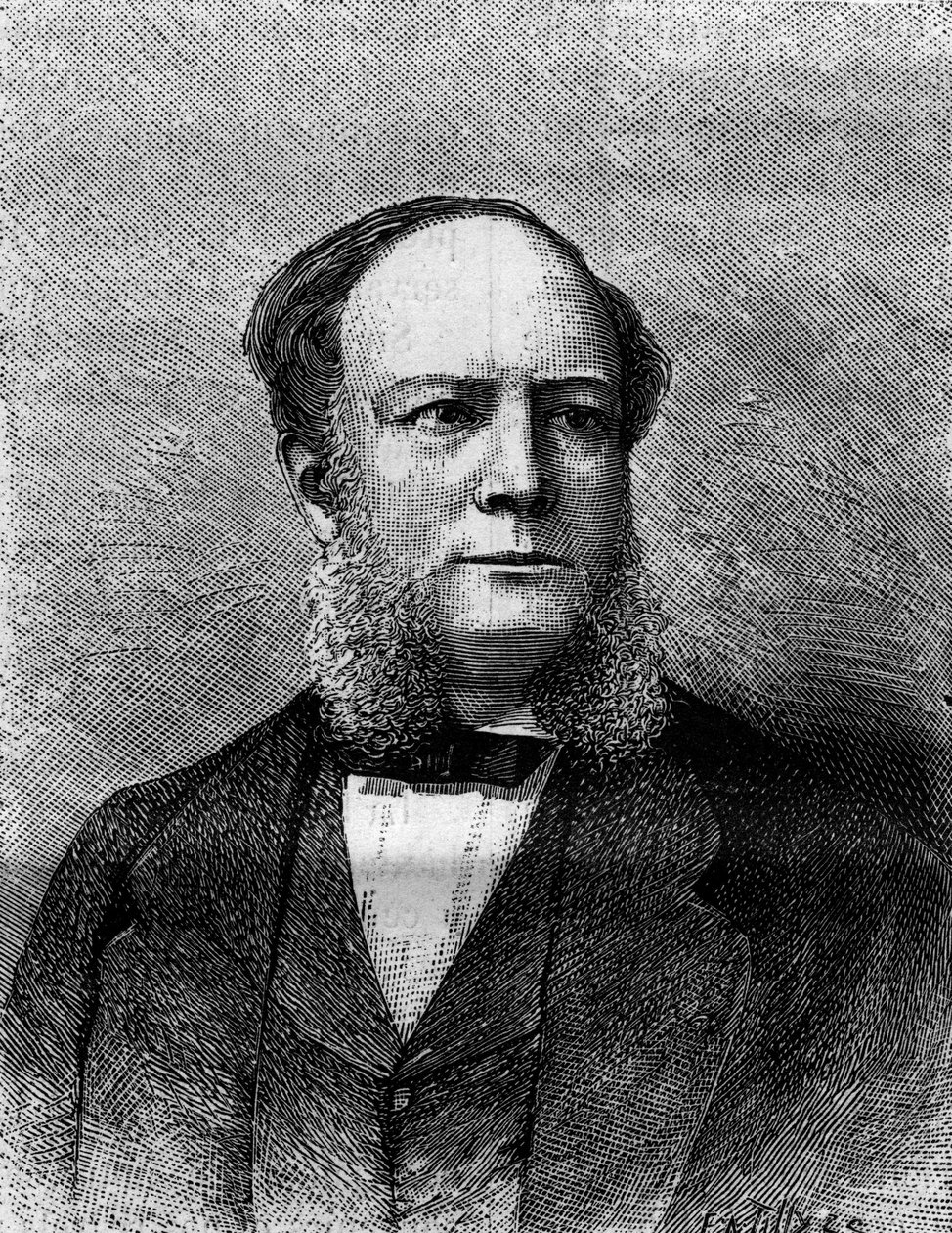 Porträt von Sir William Siemens (Carl Wilhelm) (1823-1883), englischer Ingenieur und Erfinder, Schöpfer von Verfahren zur Stahlherstellung. Gravur in "Nature. Revue des sciences et de ses applications aux arts et à l