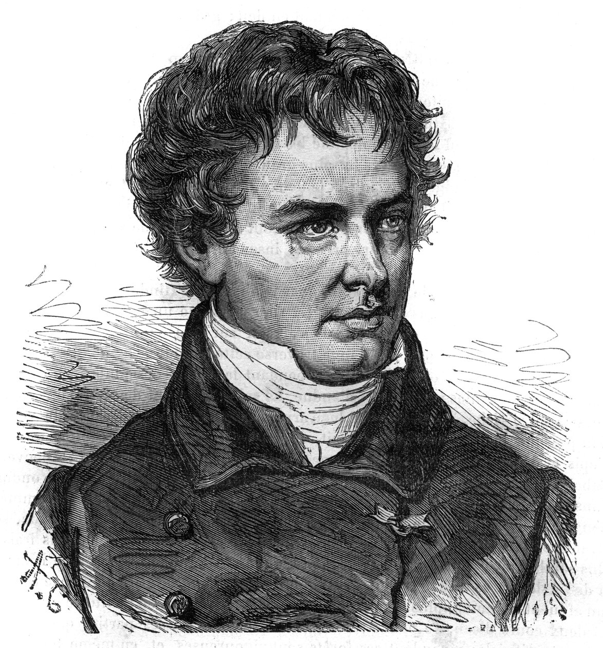 Porträt von Victor Jacquemont (1801-1832), französischer Botaniker und Reisender - Gravur in „The picturesque history of great voyages in the nineteenth century“ 1877 von Unknown artist