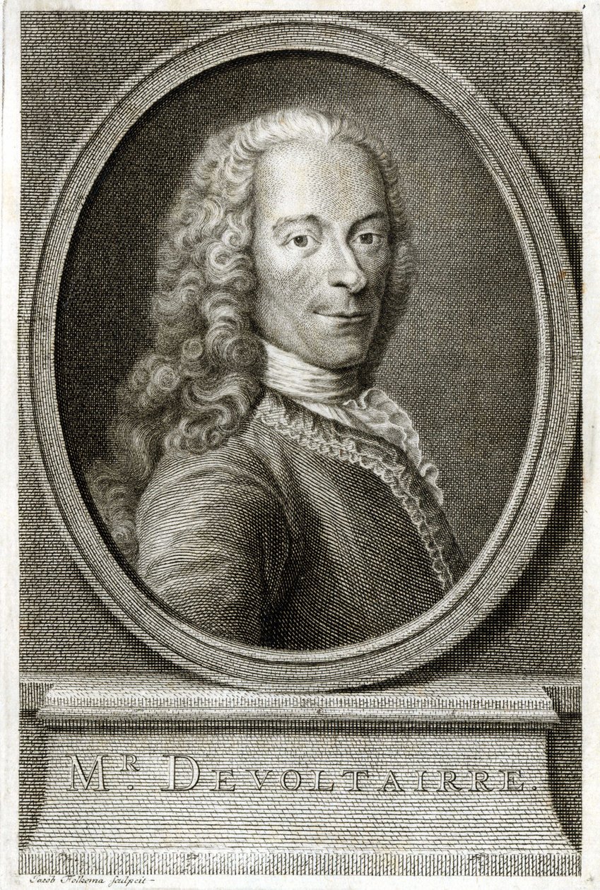 Porträt von Voltaire. Gravur aus dem 19. Jahrhundert von Unknown artist
