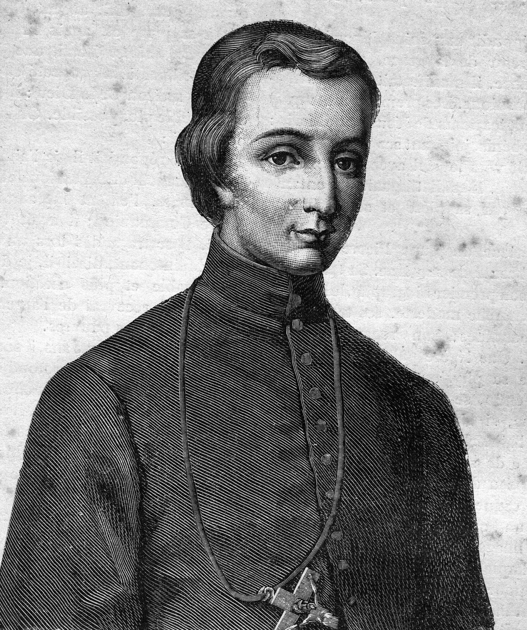Porträt des „Seligen Pierre-Louis-Marie Chanel, Marist, Erster Märtyrer Ozeaniens (1803 - 1841) - in „Les Contemporains“, n.d. Ende 19. Jahrhundert von Unknown artist