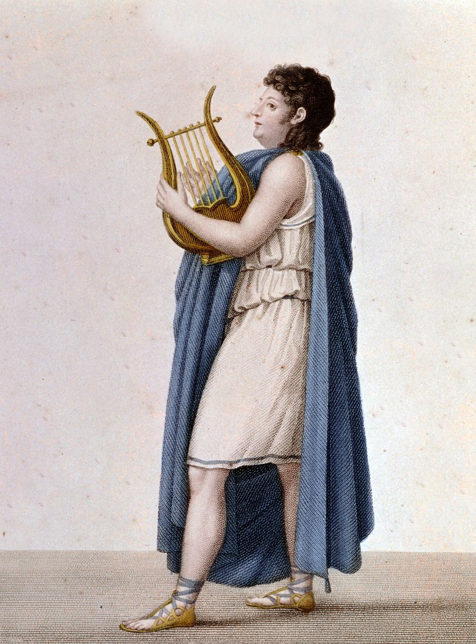 Porträt des französischen Tenors Adolphe Nourrit (1802 - 1839) in der Rolle des Orpheus in Christoph Glucks Werk gleichen Namens. von Unknown artist