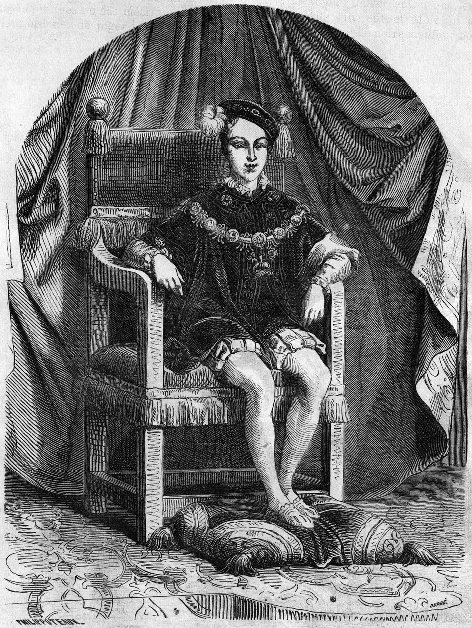 Porträt des jungen Königs Edward VI. von England und Irland (1537-1553), Gravur des 19. Jahrhunderts von Unknown artist